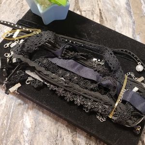 🍒5for$10 Bundle of black and silver chokers.